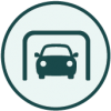 Icon representing enclosed parking facilities