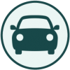 Passenger Vehicle Icon Circular Icon with a silhouette of a passenger vehicle facing forward